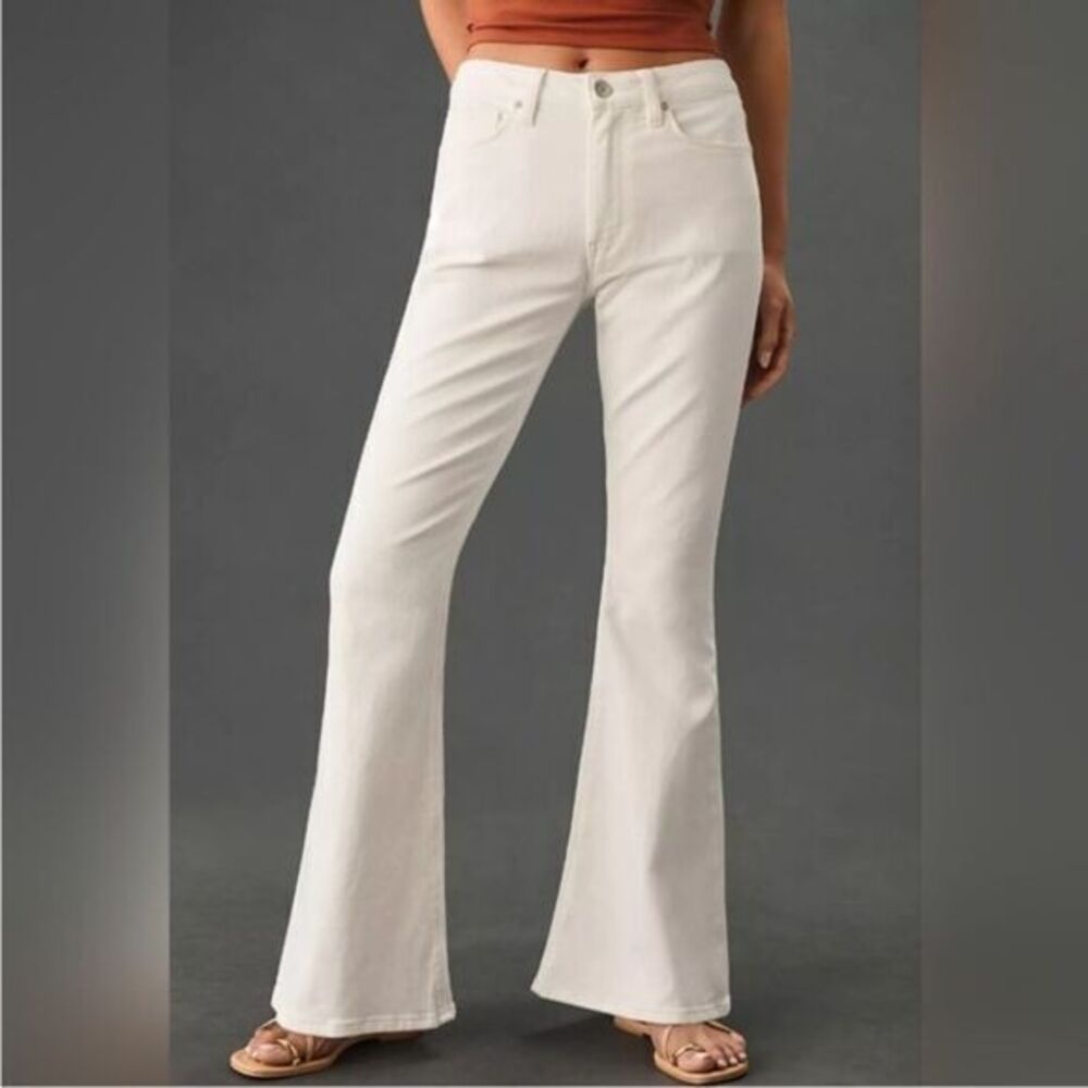 NEW Anthropologie Hudson Holly High-Rise Flare Bell Bottom Jeans White size 26